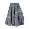 Girl's Plaid Pleated Skirt with Lace Trim