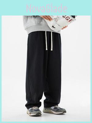 Retro Cotton Casual Pants With Pleats And Drawstring Waist For Men