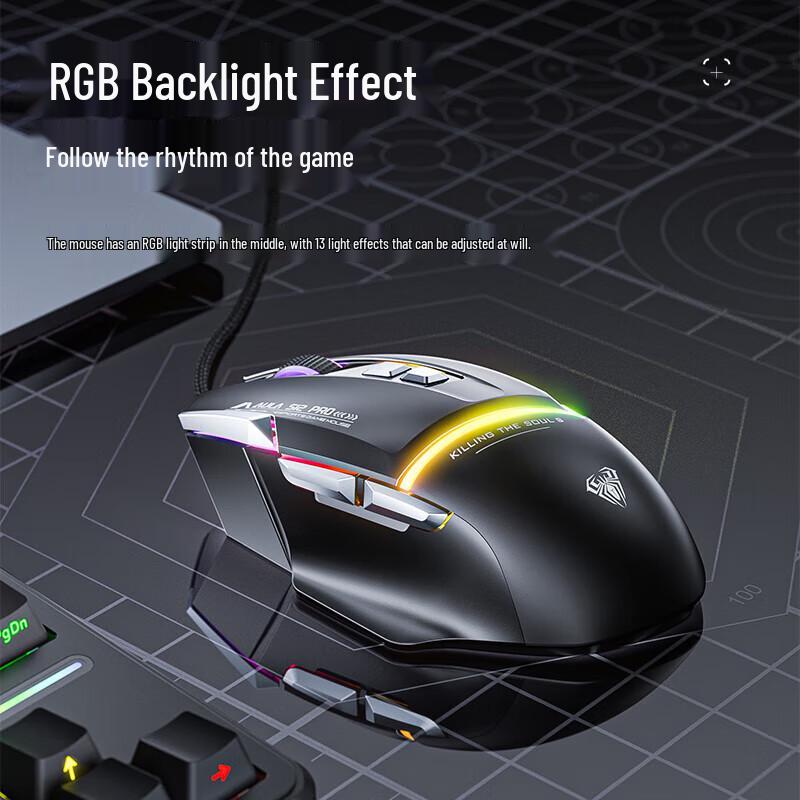 AULA S12Pro Ergonomic RGB Gaming Mouse