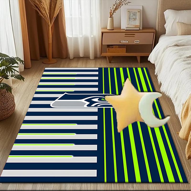 Seattle Seahawks Logo Rug Game Carpet, Floor Mat for Bedroom Living Room Entryway Rug, Home Decor Idea Gift for Christmas Birthday