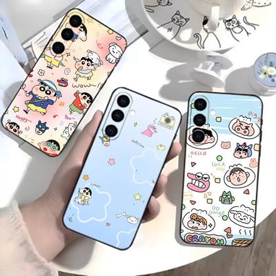 Cartoon F-Crayon Shin-chan Phone Case For Samsung Galaxy A73,21,22,32,71,53,52,51,80,5G Soft Black Cover