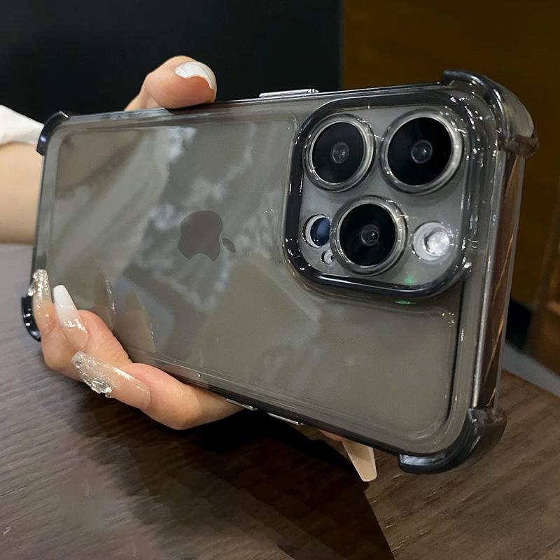 Shockproof Transparent Soft Phone Case For iPhone 16 Pro 15 14 Plus 13 12 11 Candy Color Camera Protection Silicone Bumper Cover