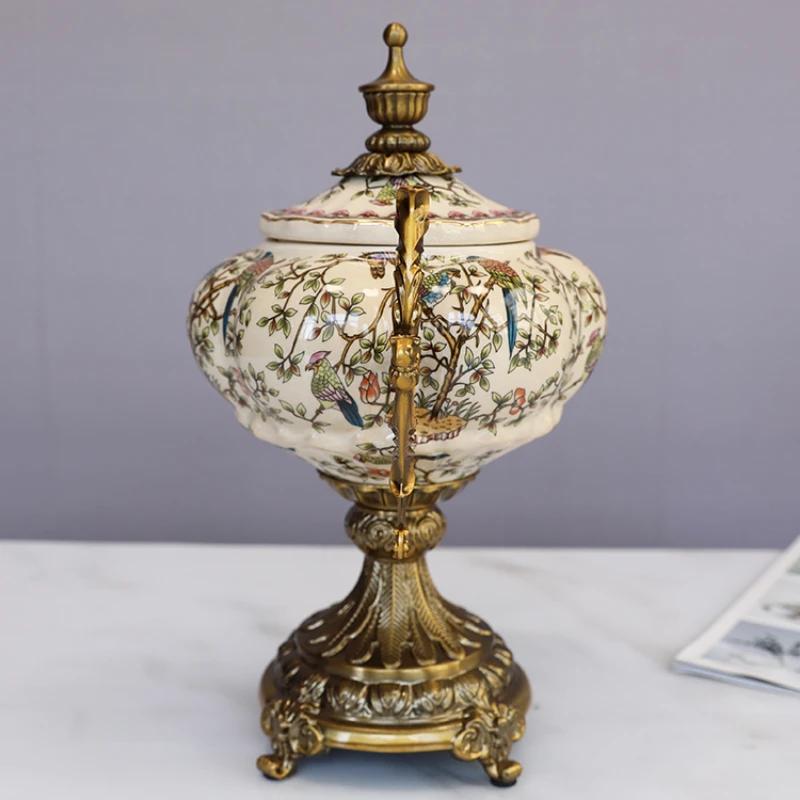 American Light Luxury Ceramic Painting Tank Creative Living Room Storage Bottles Personality Porch Jars Decoration Ornaments