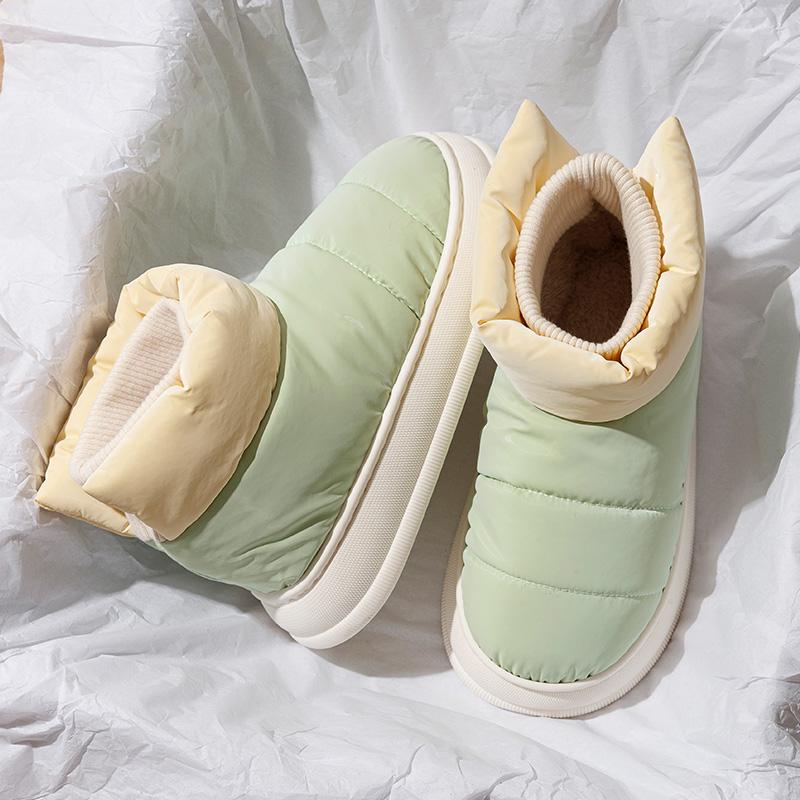 High-top Cotton Slippers Winter Bag and Indoor Home Down Warm Confinement Cotton Shoes Winter