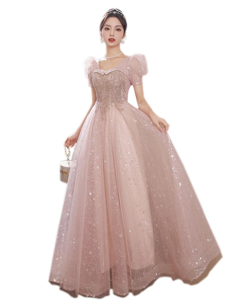 Colored Wedding Wedding Long Dress for Cocktail Party Large Size [Namie] Dress, Dress, Concerts, Dress, Bride, Dress, Wedding, Recital, (XXL, Pink)