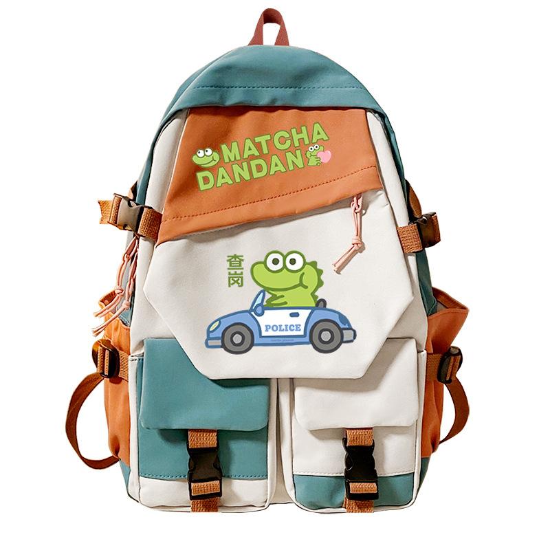 Personalized niche little crocodile expression bag schoolbag 2024 cross-border campus popular student schoolbag casual and simple