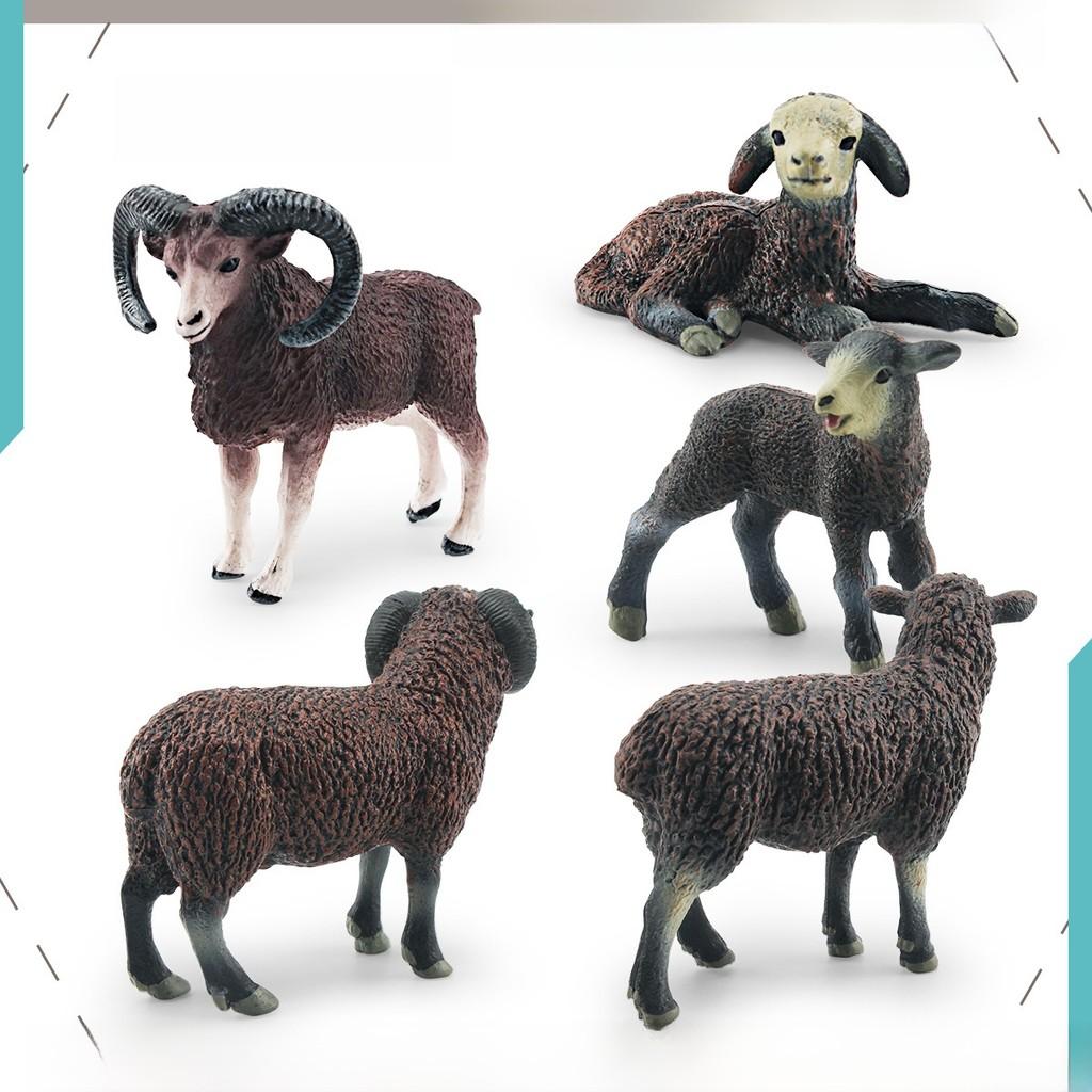 Farm Black Sheep Goat Lamb Collectible Pvc Sheep Lamb Set For Childrens Preschool Educational Use