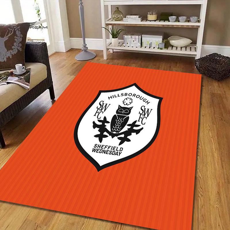 Sheffield Wednesday Flannel Pattern Square Carpet,Area Rug,Carpet Rug for Living Room Bedroom Sofa Playroom Decor,Non-slip Floor Mat