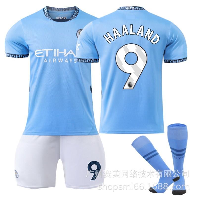 Manchester City Heim-Fußballtrikots 9 Harland 47 Forden 19 Alvarez 11 Doku 2425 Trikot-Set