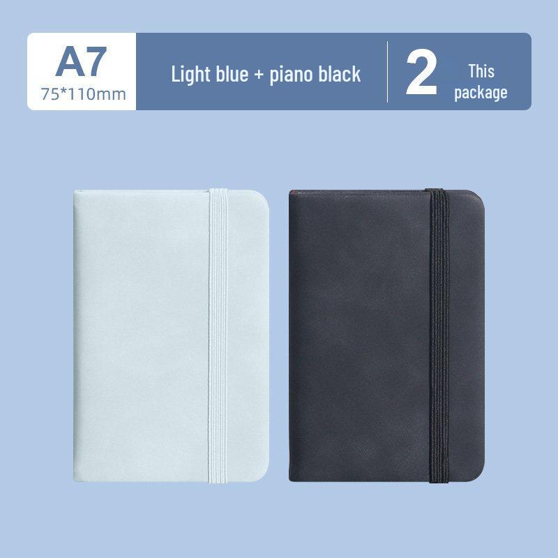 A7 Mini Pocket Notebook with Thick Leather Cover - Retro and Simple Design
