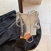 New casual messenger mobile phone bag simple and fashionable silver shoulder bag women's high-end mini bag