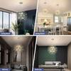 Modern Crystal Chandeliers Firework, Non-dimmable, 9-Light Chrome Dandelion Sputnik Ceiling Light Fixtures, for Bedroom Living Room