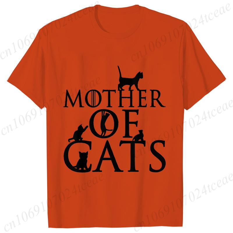 Mother of Cats Design Women Tshirt Tops Short Sleeve O Neck Women Tshirt Ladies Fashion Tee Shirt Tops Clothes Camisetas Mujer