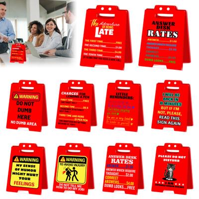 Cartello di Avvertenza da Scrivania in Acrilico Rosso per Impiego Gravoso Scherzo Segnale di Avvertimento da Tavolo Casa