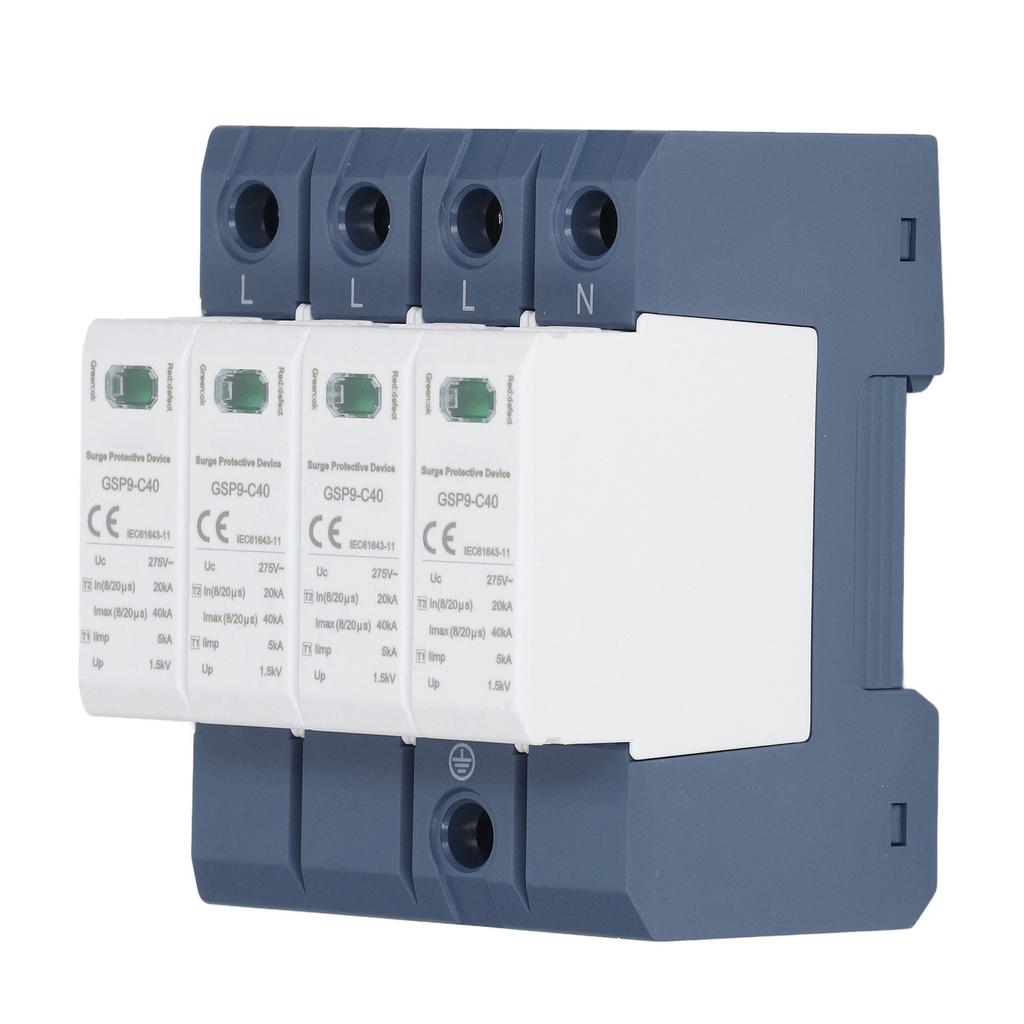 Přepěťová ochrana 40KA 4P SPD Protector Instalace na průmyslovou DIN lištu AC 275V