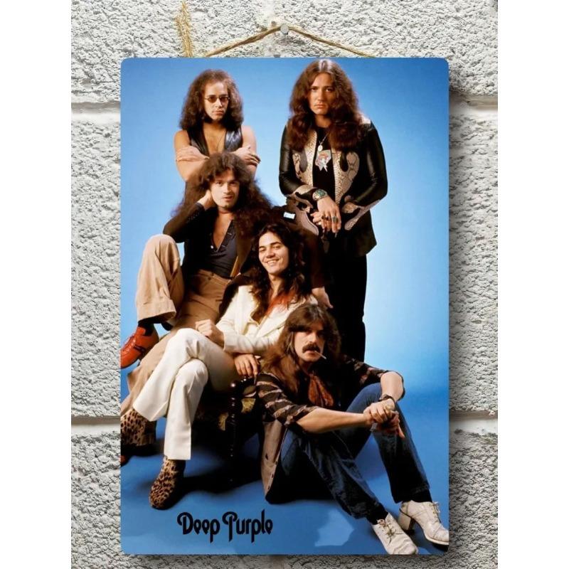 Kovový plakát Deep Purple, Dárek pro hudebníka Nástěnné umění 20x30cm