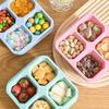 4 Grid Snack Containers Reusable Prep Meal Containers Portable for School Work Travel Lunch Boxes Portable for Kids Kitchen Tool