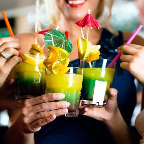 Reikoeppy 1000pcs 10.3 inch Disposable Plastic Straws, Extra Long, Assorted Bright Colors for Party Use