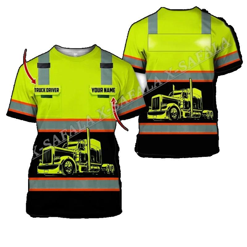 Stromleitungsmonteur Schweißer LKW-Fahrer Mechaniker Elektriker LKW 3D-Druck T-Shirt Herren Oberteil T-Shirt Nicht-Arbeitskleidung Cosplay Sicherheitsuniform