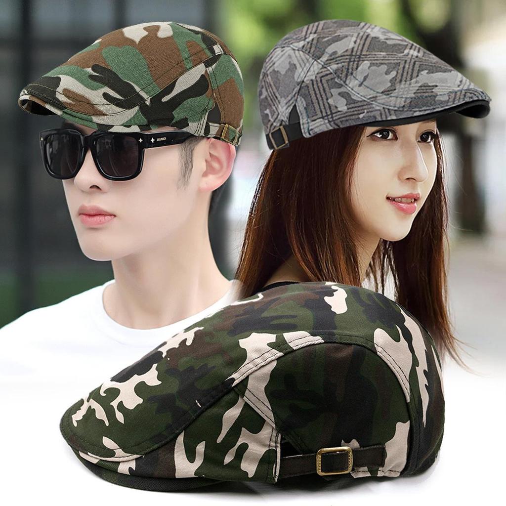 Men's Camouflage Print Beret - Spring/Summer Outdoor Sun Protection Hat
