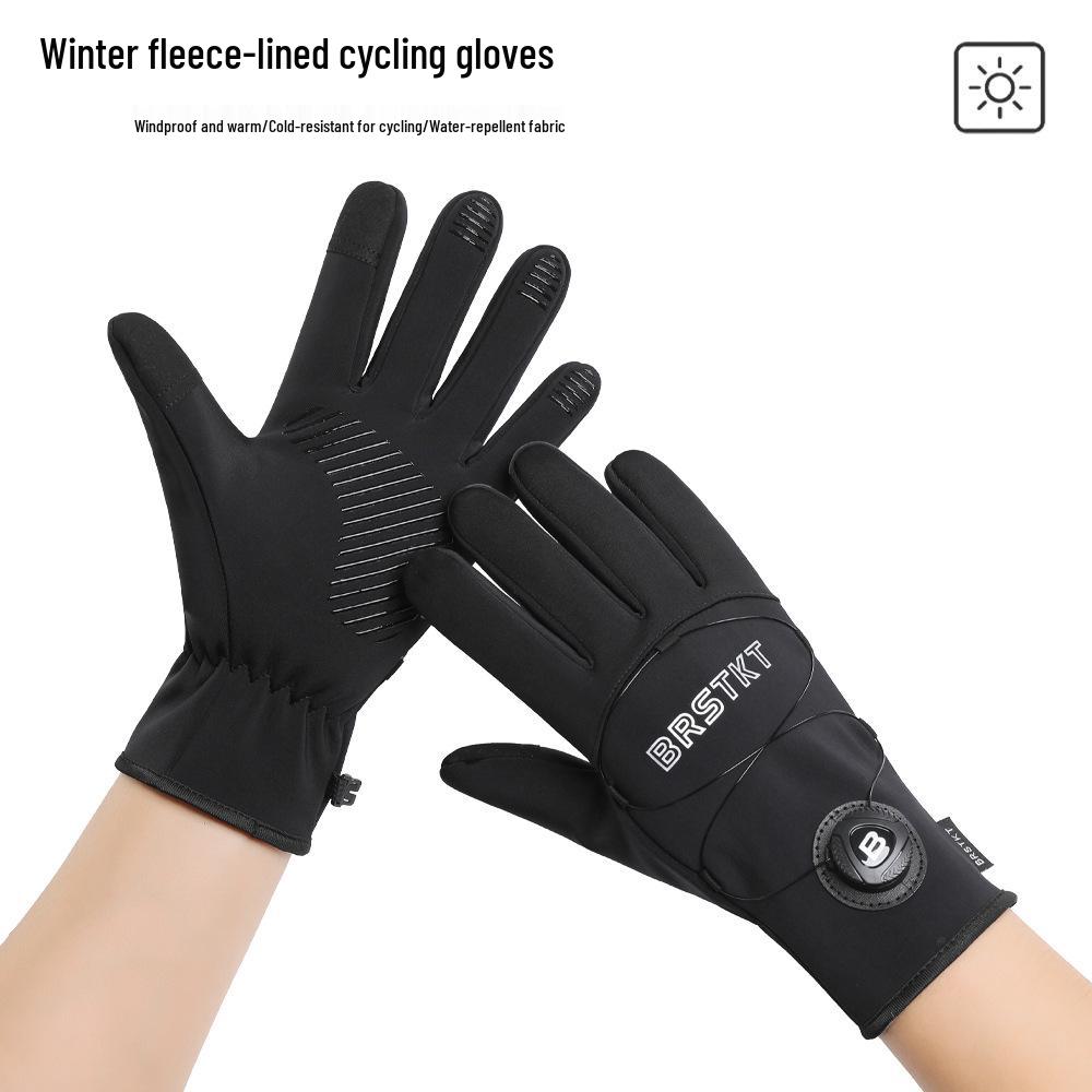 Men s Non-slip Touchscreen Cycling Gloves - Warm Fleece-lined for Autumn/Winter XL