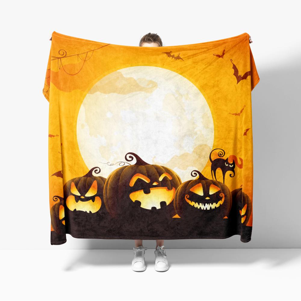 Manta de Tiro Halloween Otoño Acción de Gracias Regalo Manta Mantas de Calabaza Mantas de Sofá Para Sofá cama Estampado de Fantasma