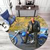French legendary rock singer and actor Johnny Hallyday Round Carpet Soft Home Decoration Corridor Table and Chair Anti slip Outdoor Floor Mat rug H9