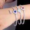 Light Luxury Full Diamond Heart Bracelet Design Micro-Inlaid Zircon Sapphire Jewelry