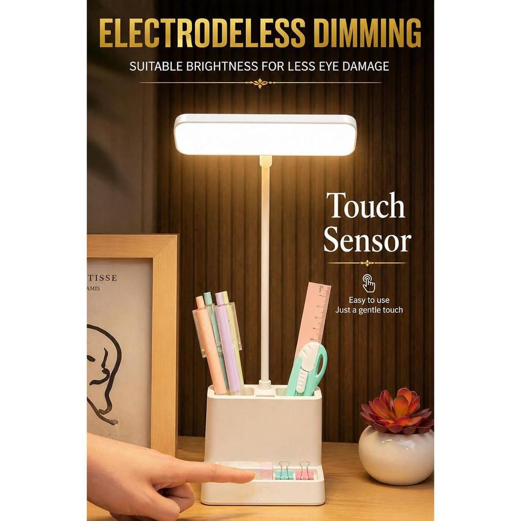 LED Study Table Lamp for Students, 6 Month Warranty, Rechargeable Desk Lamp with Touch Control, Study Light for Study Table