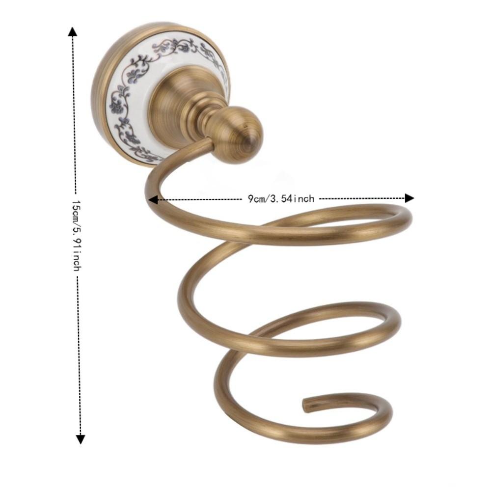 Brass Hair Dryer Holder Antique Retro Style Blow Dryer Rack  Bathroom Salon Barber Shop