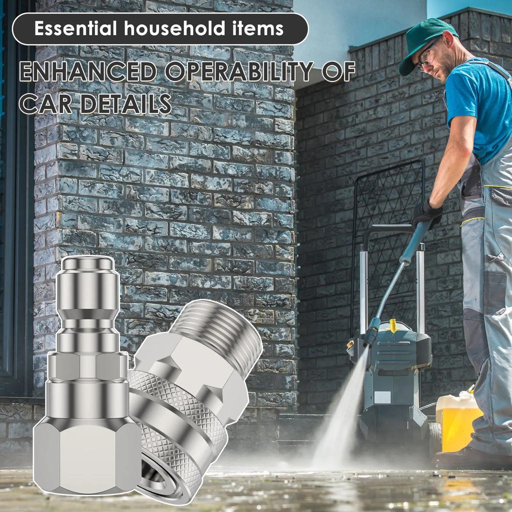 Pressure Washer Adapter Swivel Fittings M22 14mm to 3/8 Inch Quick Connect Hose Adapter Pressure Washer Connector for Hose Pump