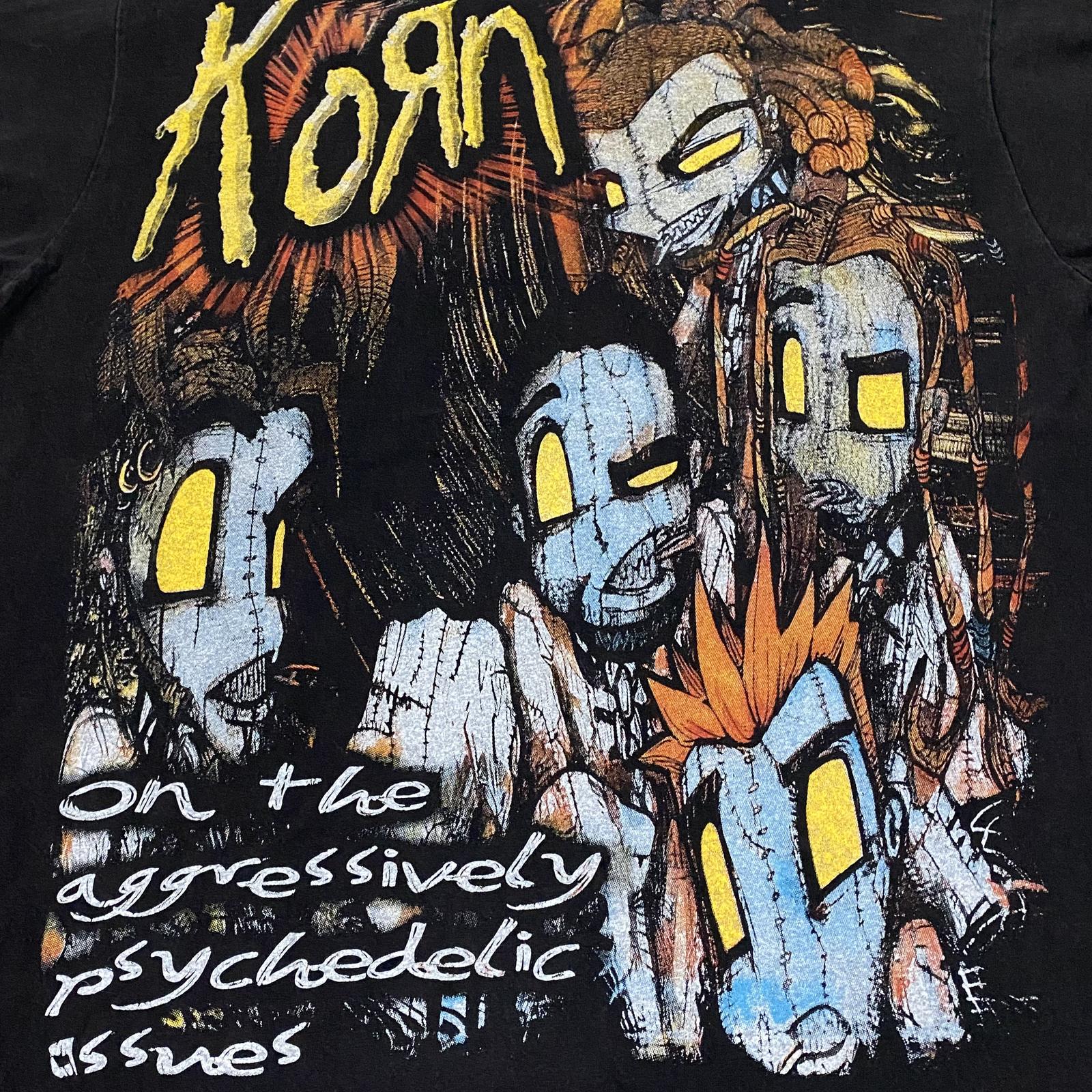 KORN AOP Vintage 1999 90s Band Tour Rock Music Sz.L Single Stitch Shirt REPRINT Unisex T-Shirt XXXXL
