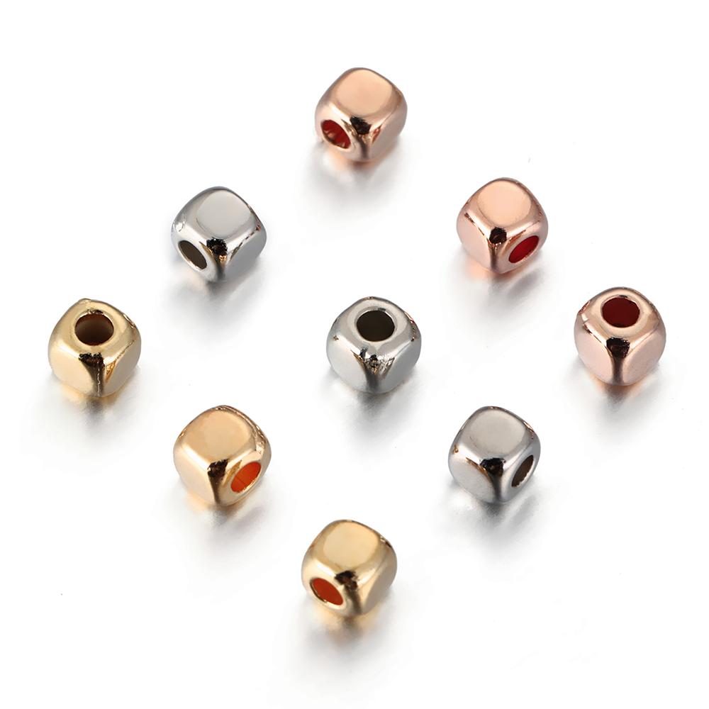 400pcs 3-4mm CCB Square Spacer Beads Rose Gold Color Mini Seed bead for Bracelet Necklace Jewelry Making DIY Needle Accessories