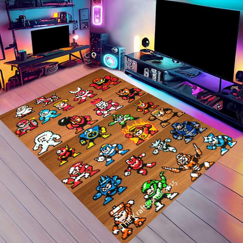Robot Game Carpet M-Megaman European and American Series Living Room Square Rugs Tent Mats Carpets for Living Room