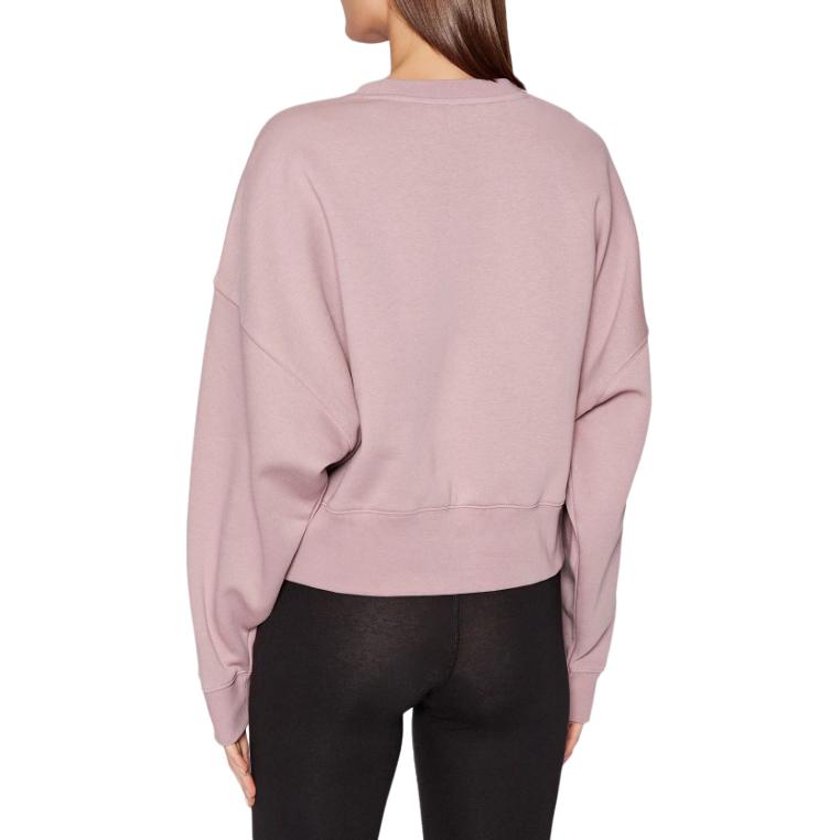adidas Originals Simple Casual Sports Round Neck Drop Shoulder Short Logo Sweatshirt Women Sweatshirt Pink HF7480