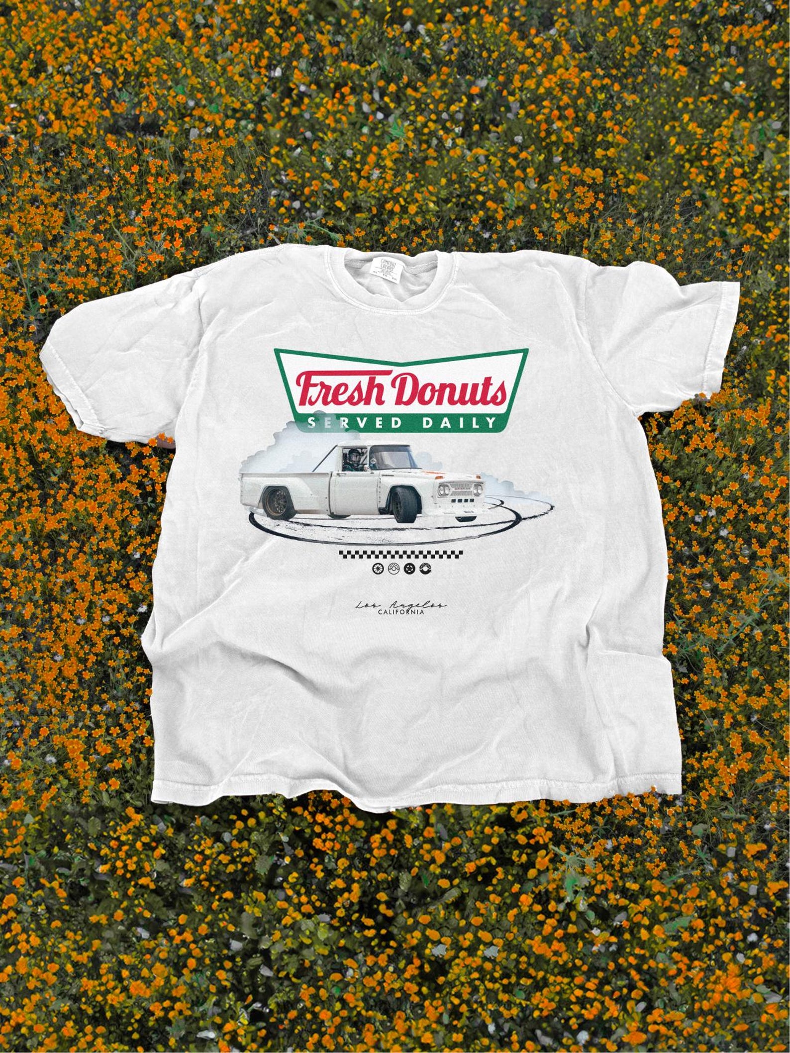 Fresh Donuts Served Daily, Drifting Truck Shirt, Car Guy Gift, 100% Cotton Comfort Colors, Car Shirt, Racing Car Shirt, Gift For Boy, No AI 2XL
