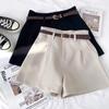 Korean Retro High-Waist Wide-Leg Shorts, Spring 2025 A-Line Casual Wear, New Hong Kong Style