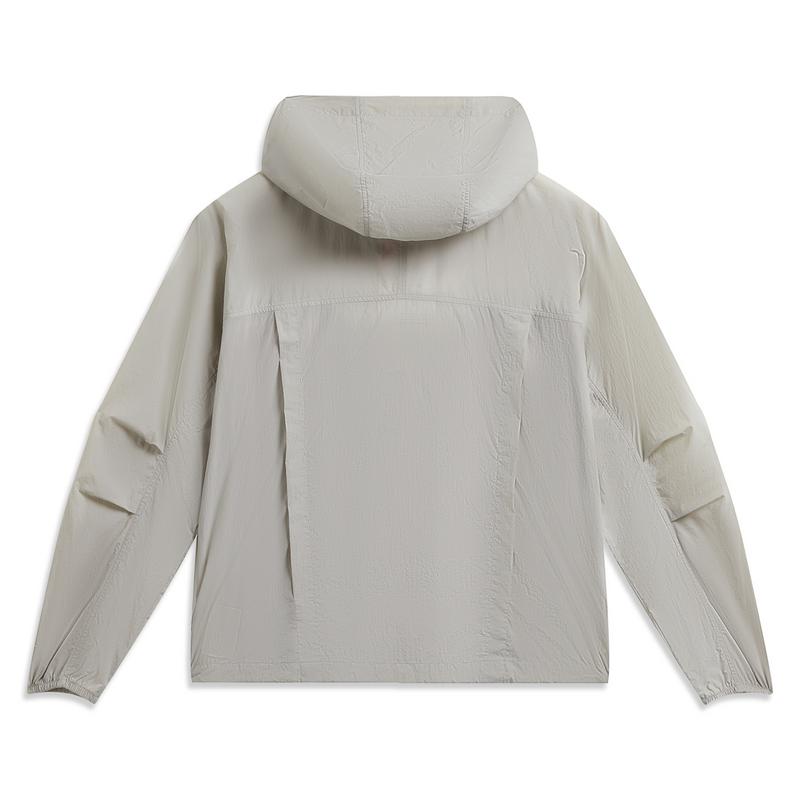 Li Ning Outdoor CF Leicht Kühlendes Gefühl Wasserabweisend Dry UPF 50+ Mit Kapuze Sonnenschutz Windjacke Damen Oberbekleidung Rauchgrau AFDW216-3