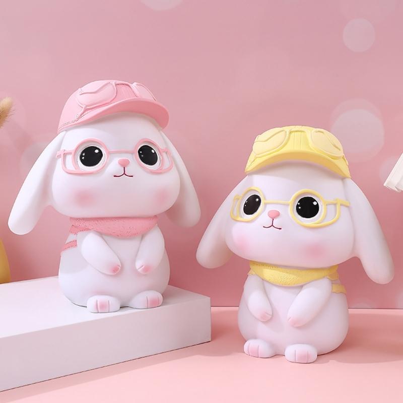 Cartoon Rabbits Shape Moeny Banks Encourage Saving Habits In Children and Teens Animal Statue Coin Banks Home Decors