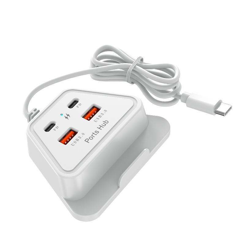4 Port 12W Fast Charging Desktop Charging Station 2Usb 2Type C Portable Travel Home Phone Charging Socket