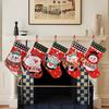Christmas Stockings, Christmas Stocking Deer Santa Snowman Plaid Xmas Stocking Holiday Christmas Decoration For Family Kids