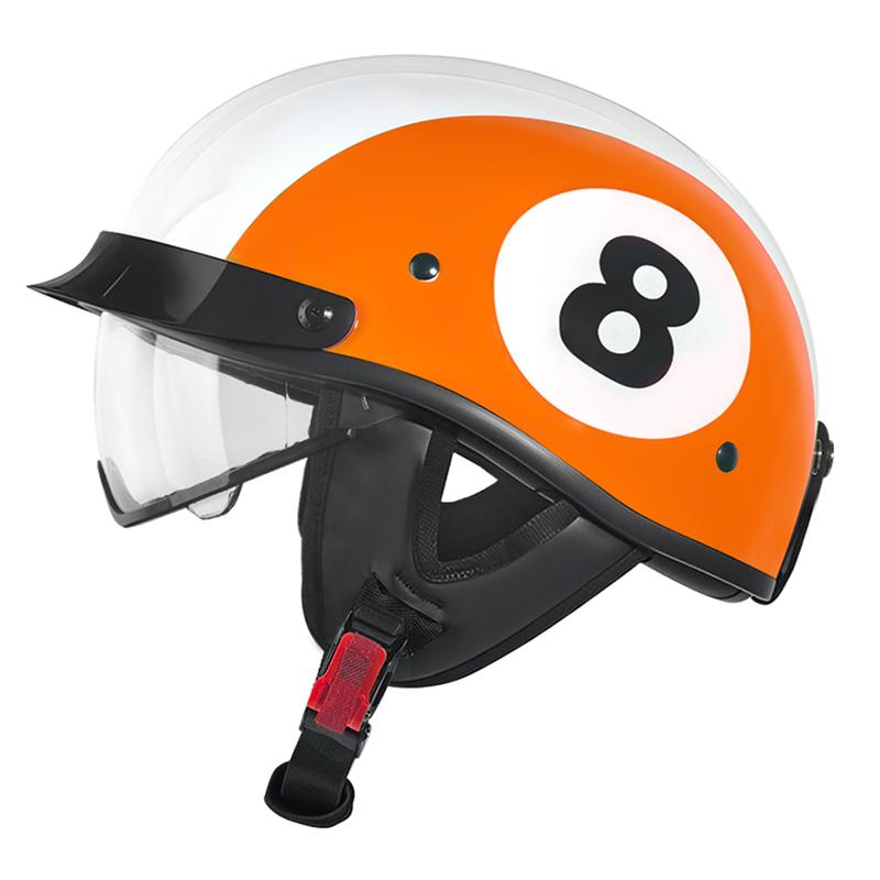 ABS Half Helmet - White & Orange - 3C Certified - Unisex - Factory Direct