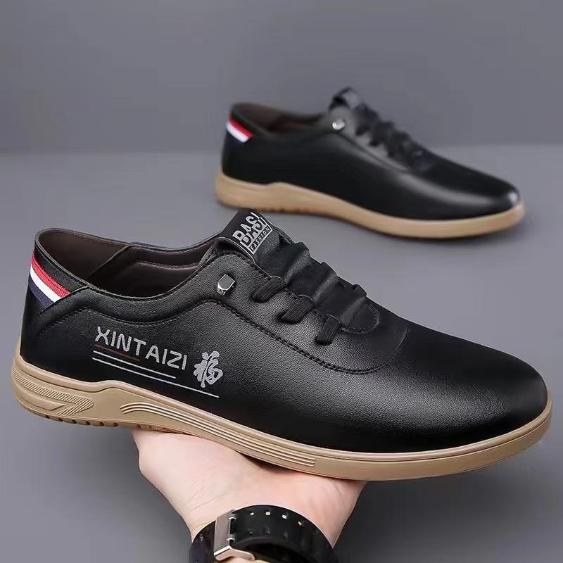2025 new men's leather shoes spring casual men's shoes soft-soled casual one-pedal casual shoes factory