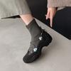 Fashion Niche Retro Platform Round Toe Women's Fashion Sports Booties Sock Boots