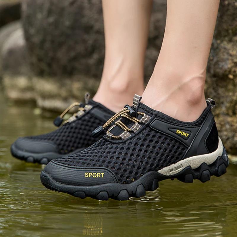 Fashion Men's Fishing Shoes Summer Casual Wading Shoes Thick-soled Non-slip Hiking Shoes for Men Breathable Tenis Barefoot Sneaker Tenis