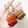 Simulated Food Pendant PVC Braised Pork Belly Model Keychains Phone Pendant Keyrings Creative Decoration Gift Car Key Chain