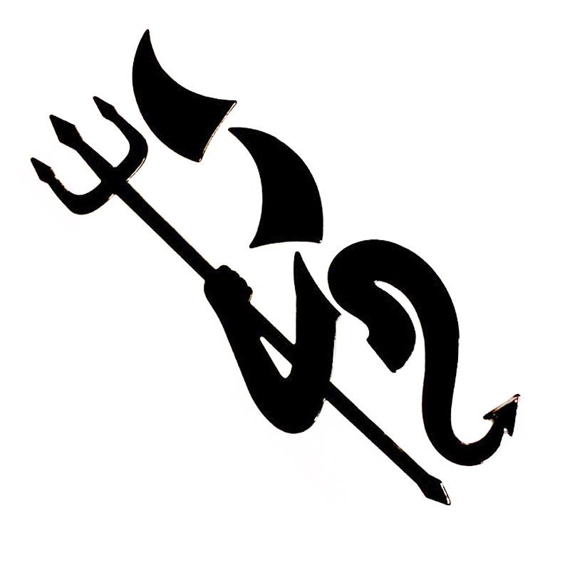 Car Little Devil Pattern Demon Horn Sticker 3d Reflective Decal Waterproof For