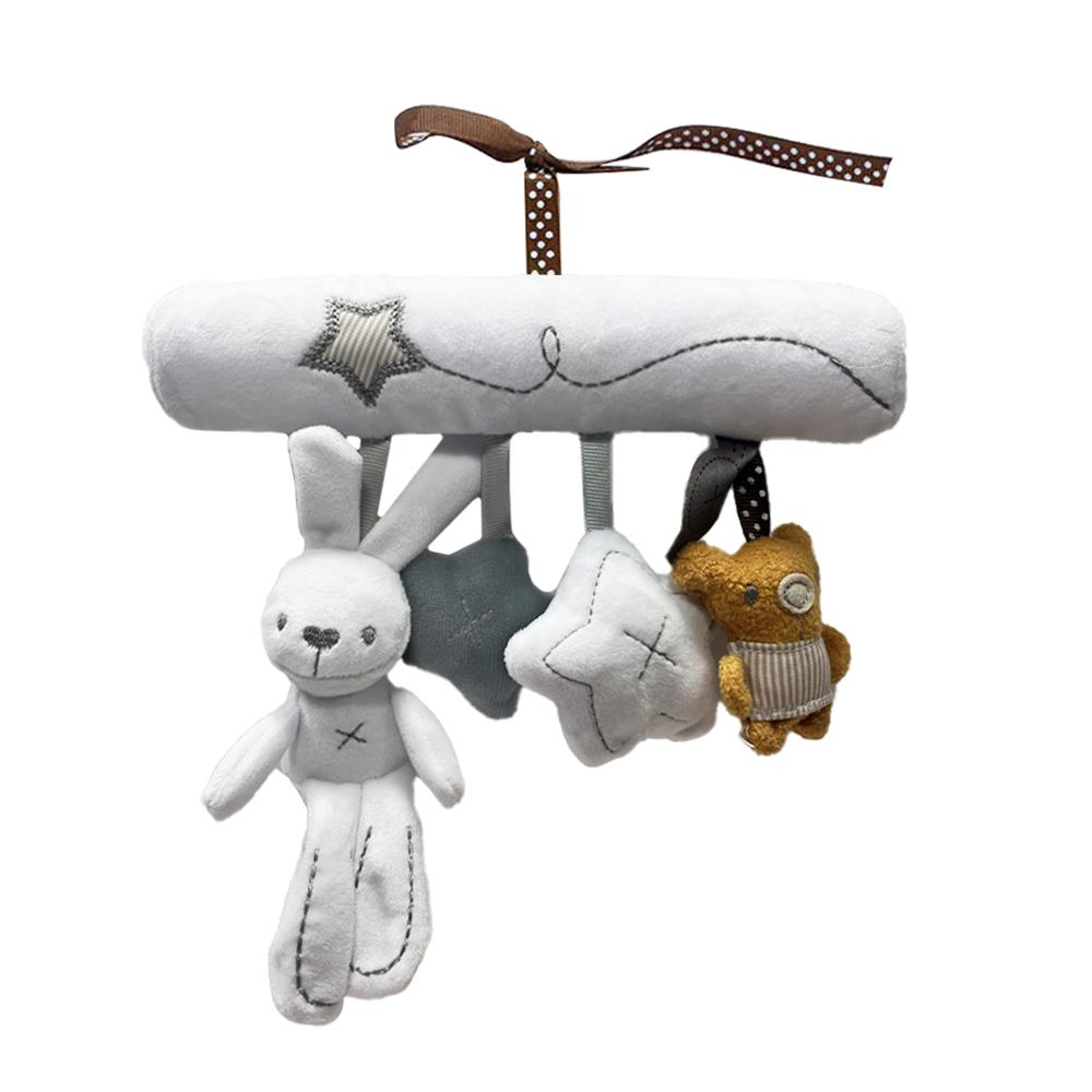 New Hanging Baby Crib Rabbit Rattle Safety Seat Plush Toy Multifunctional Baby Sleep Companion Hanging Decoration Gift