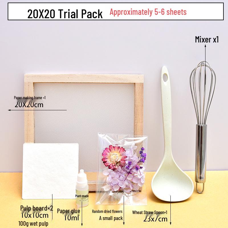 Pine Wood DIY Papermaking Frame for Children - Handmade Pulp Painting Net