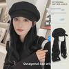 Women's Long Wavy Detachable Hat Wig – Full Head Natural-Look Curly Hair